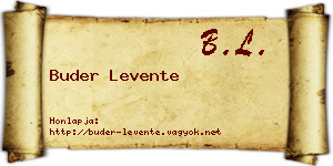 Buder Levente névjegykártya
